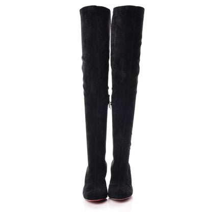 Christian Louboutin Veau Velours Alta Top 70 Over The Knee Boots 39 Black 2 of 15