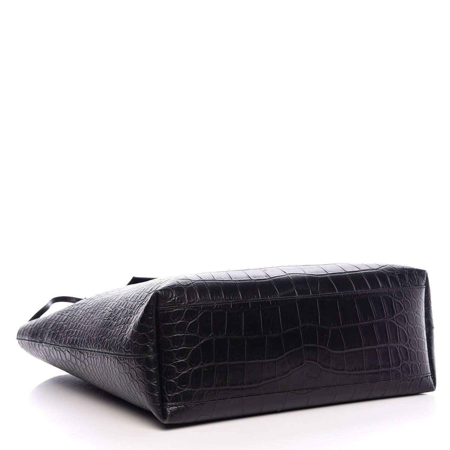 Saint Laurent Croc Calfskin Embossed Bold Shopper Tote Black 5 of 18