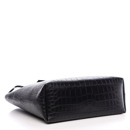 Saint Laurent Croc Calfskin Embossed Bold Shopper Tote Black 5 of 18