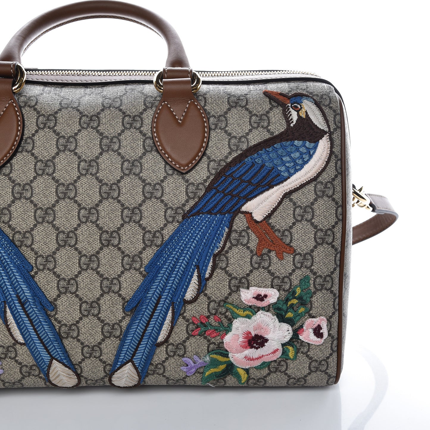 GG Supreme Monogram Garden Collection Medium Boston Beige Tuscany