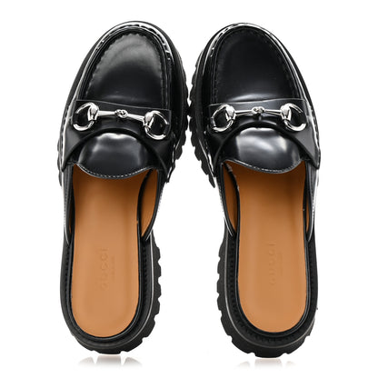 Gucci Cordovan Lux Womens Sylke Horsebit Platform Mules 36 Black 2 of 10