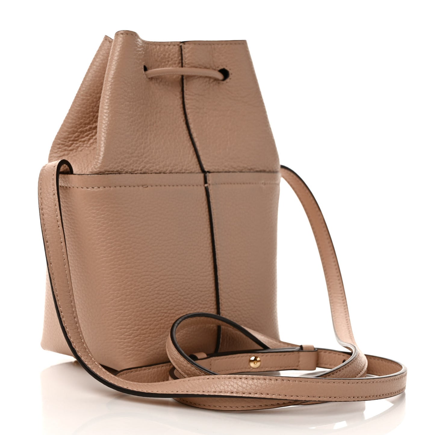 Grained Calfskin Mini Gancino Bucket Bag Amaretti