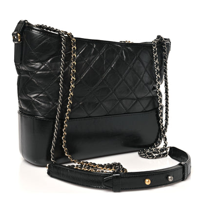 Chanel Aged Calfskin Quilted Medium Gabrielle Hobo Black 2 of 9