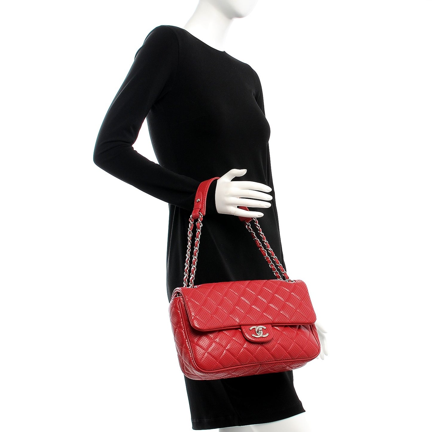 Lambskin Perforated Jumbo Punch Flap Red
