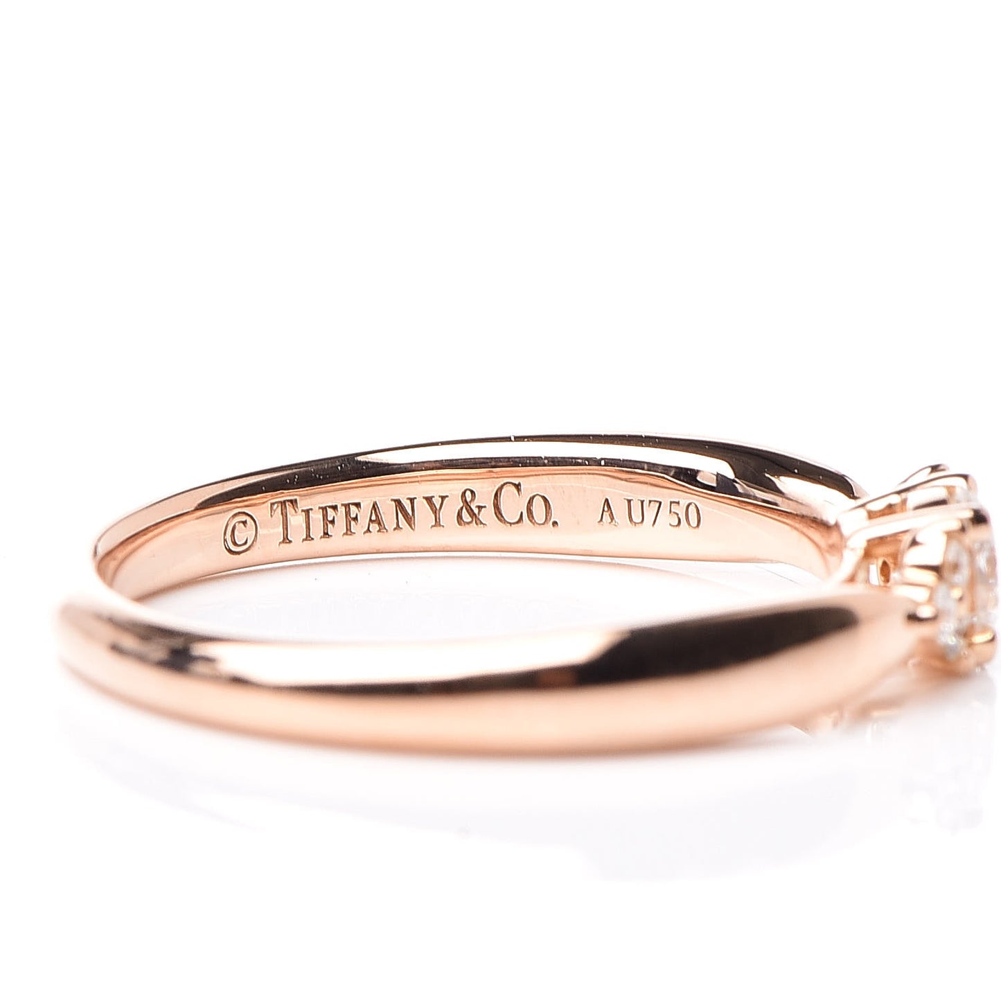 18K Rose Gold Diamond Harmony with Side Stones Ring 48 4.5