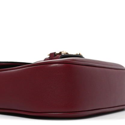 Gucci Arabella Calfskin Horsebit 1955 Soft Small Shoulder Bag Rosso Ancora 8 of 9