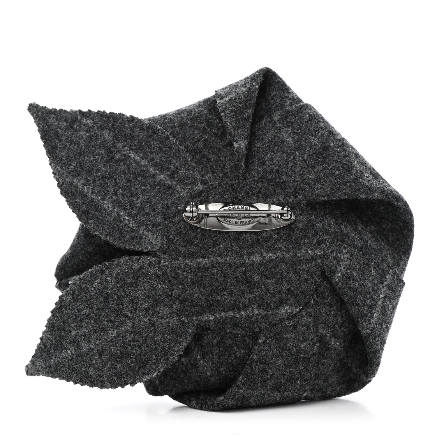 Chanel Wool Pearl Camellia Brooch Grey 3 of 5