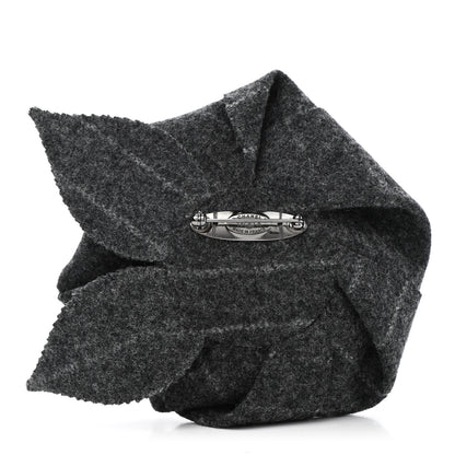 Chanel Wool Pearl Camellia Brooch Grey 3 of 5