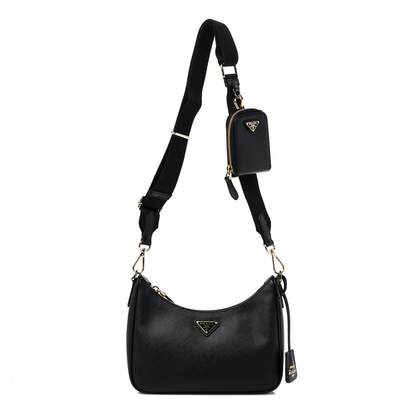 Saffiano Lux Re-Edition 2005 Shoulder Bag Black