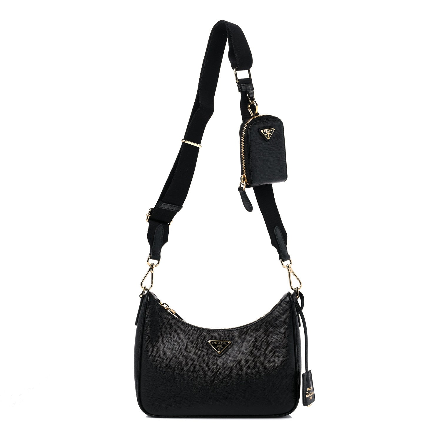 Prada Saffiano Lux Re-Edition 2005 Shoulder Bag Black 1 of 11