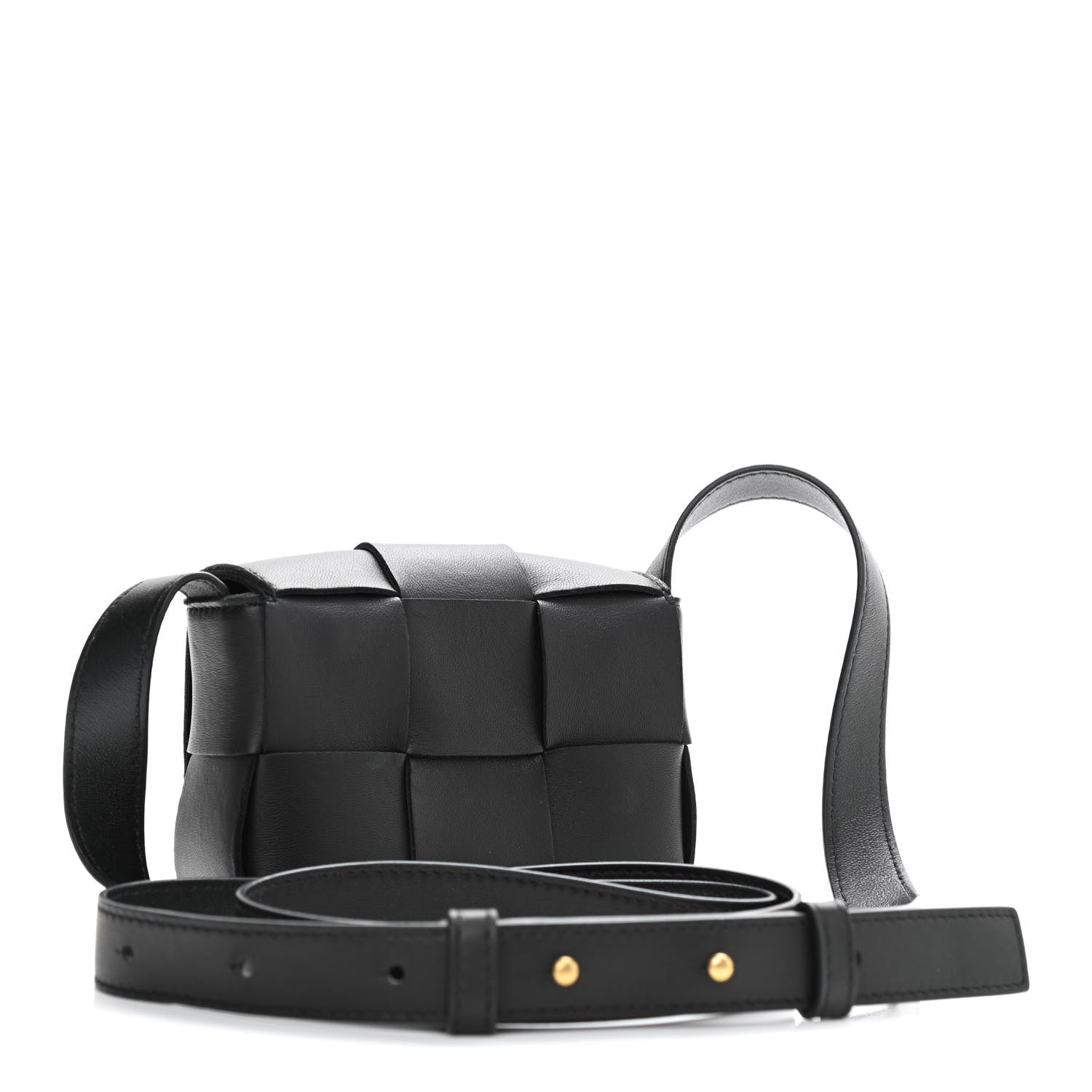 Bottega Veneta Lambskin Maxi Intrecciato Extra Mini Cassette Crossbody Bag Black 3 of 9