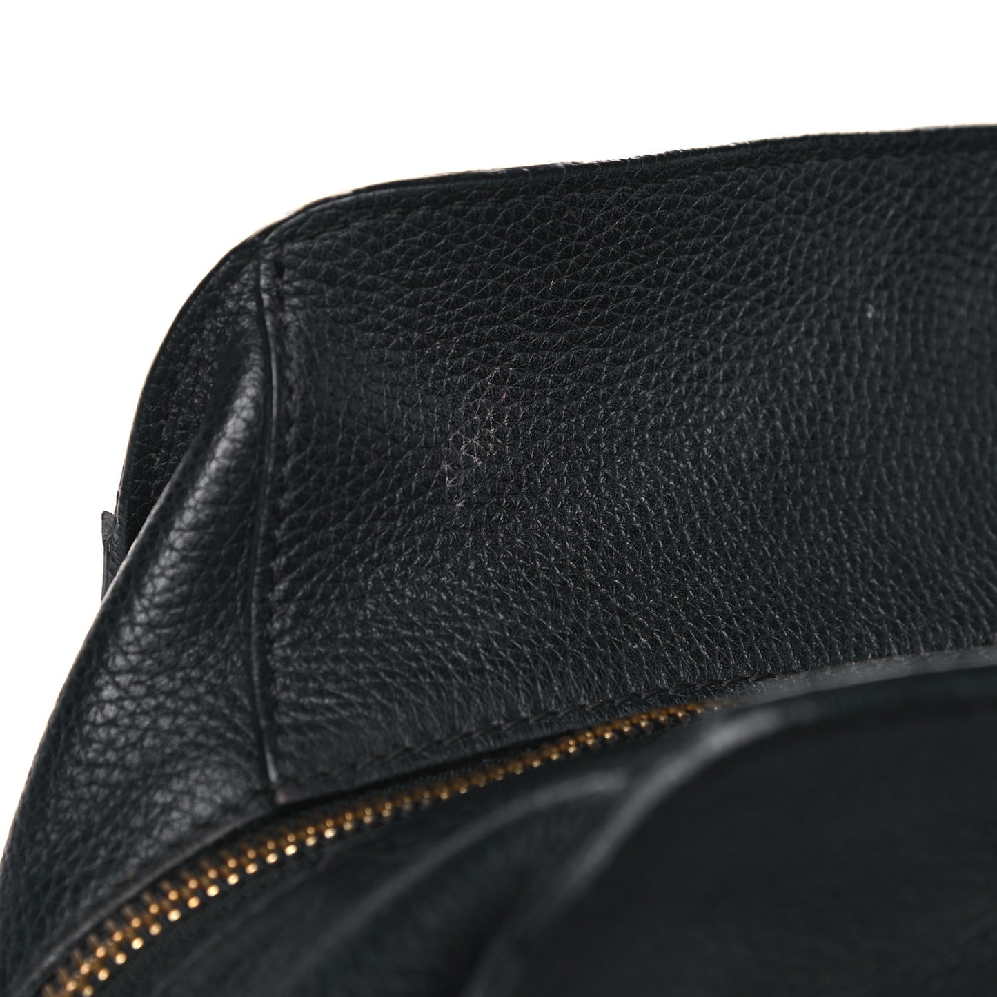 Pebbled Calfskin Large Skull Padlock Zip Around Tote Black