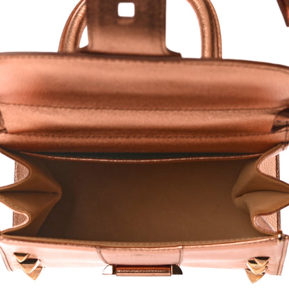 Delvaux Metallic Calfskin Studded Mini Brillant Satchel Copper 6 of 12