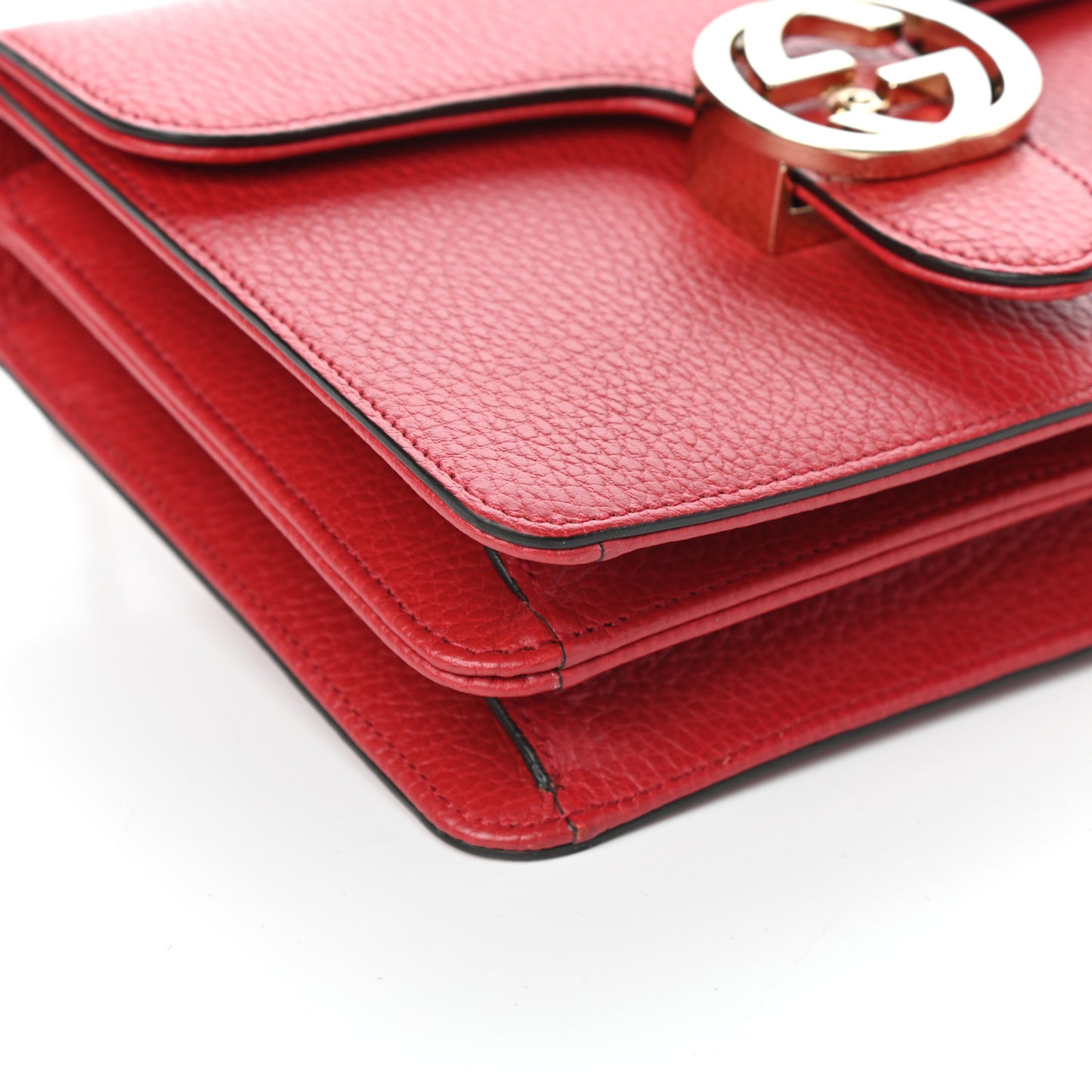 Dollar Calfskin Small Interlocking G Shoulder Bag Red