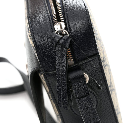 Gucci GG Supreme Monogram Textured Dollar Calfskin Small Horsebit 1955 Shoulder Bag Beige Blue 12 of 12