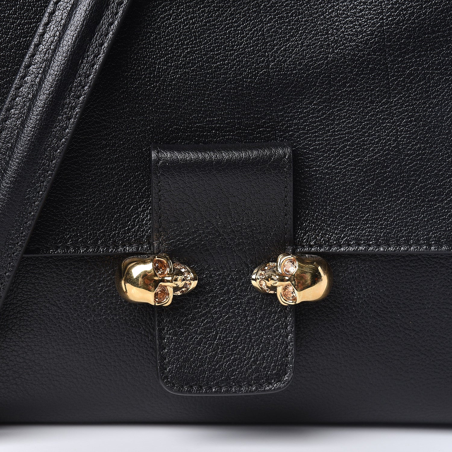 Alexander McQueen Grained Calfskin Twin Skull Crossbody Black 9 of 9