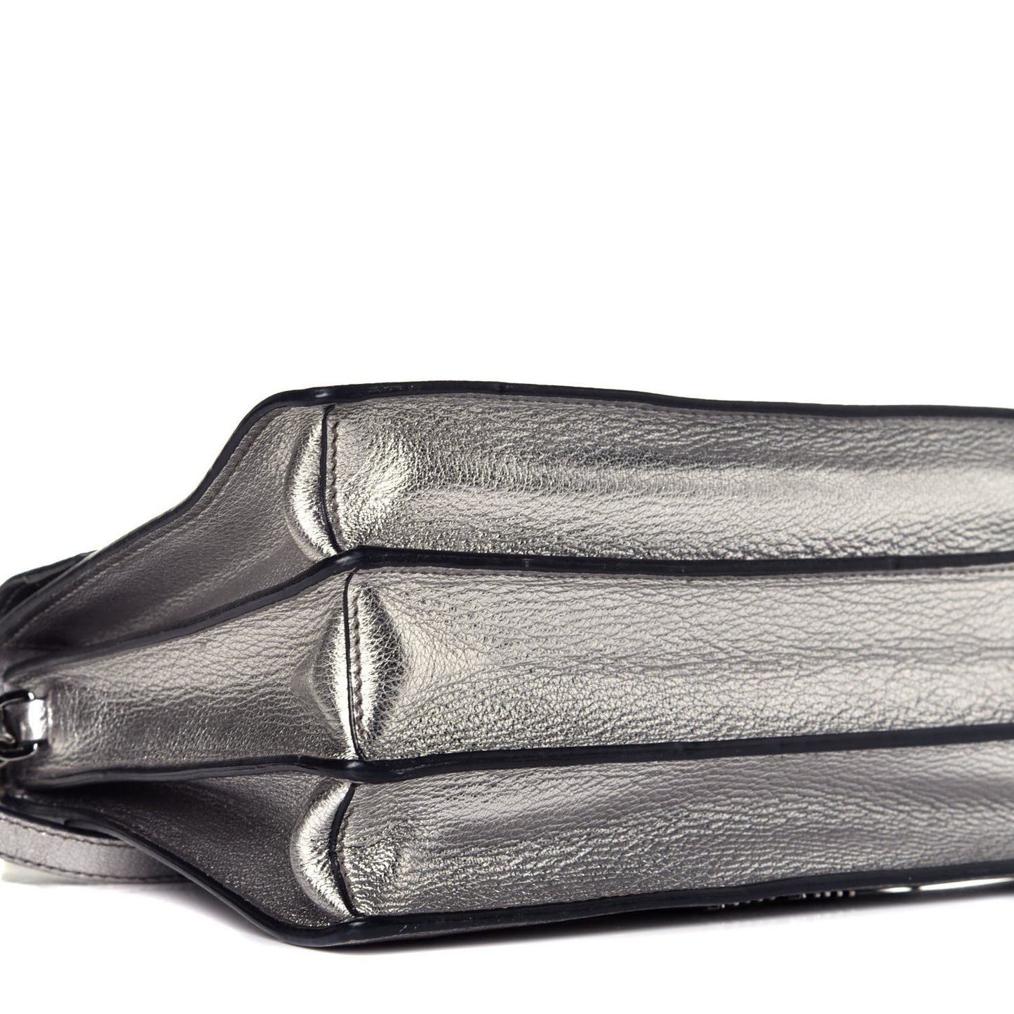 Goatskin Madras Top Handle Bag Silver