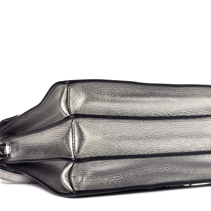 Miu Miu Goatskin Madras Top Handle Bag Silver 8 of 9