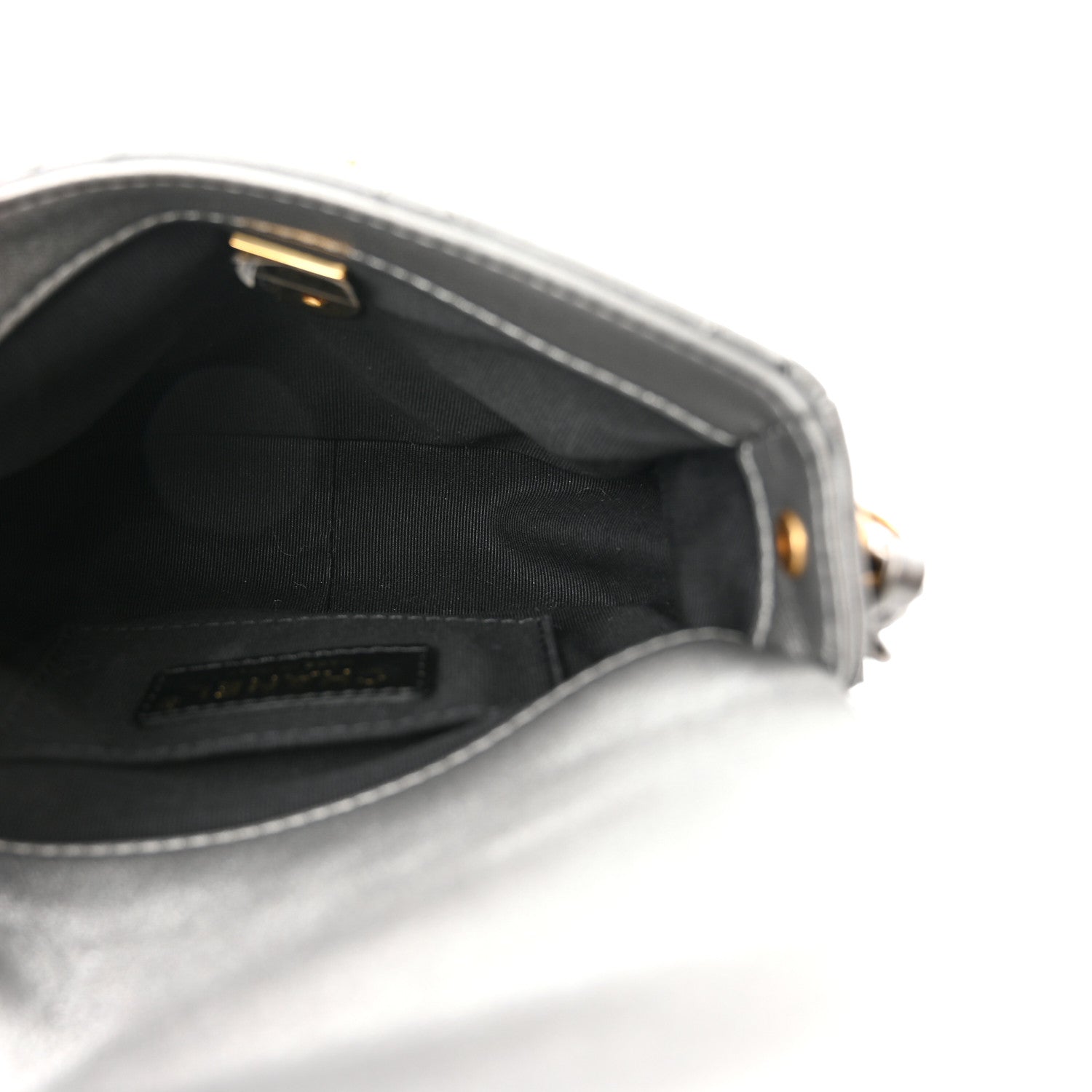 Chanel Metallic Lambskin Quilted Mini Side Note Flap Grey 5 of 10