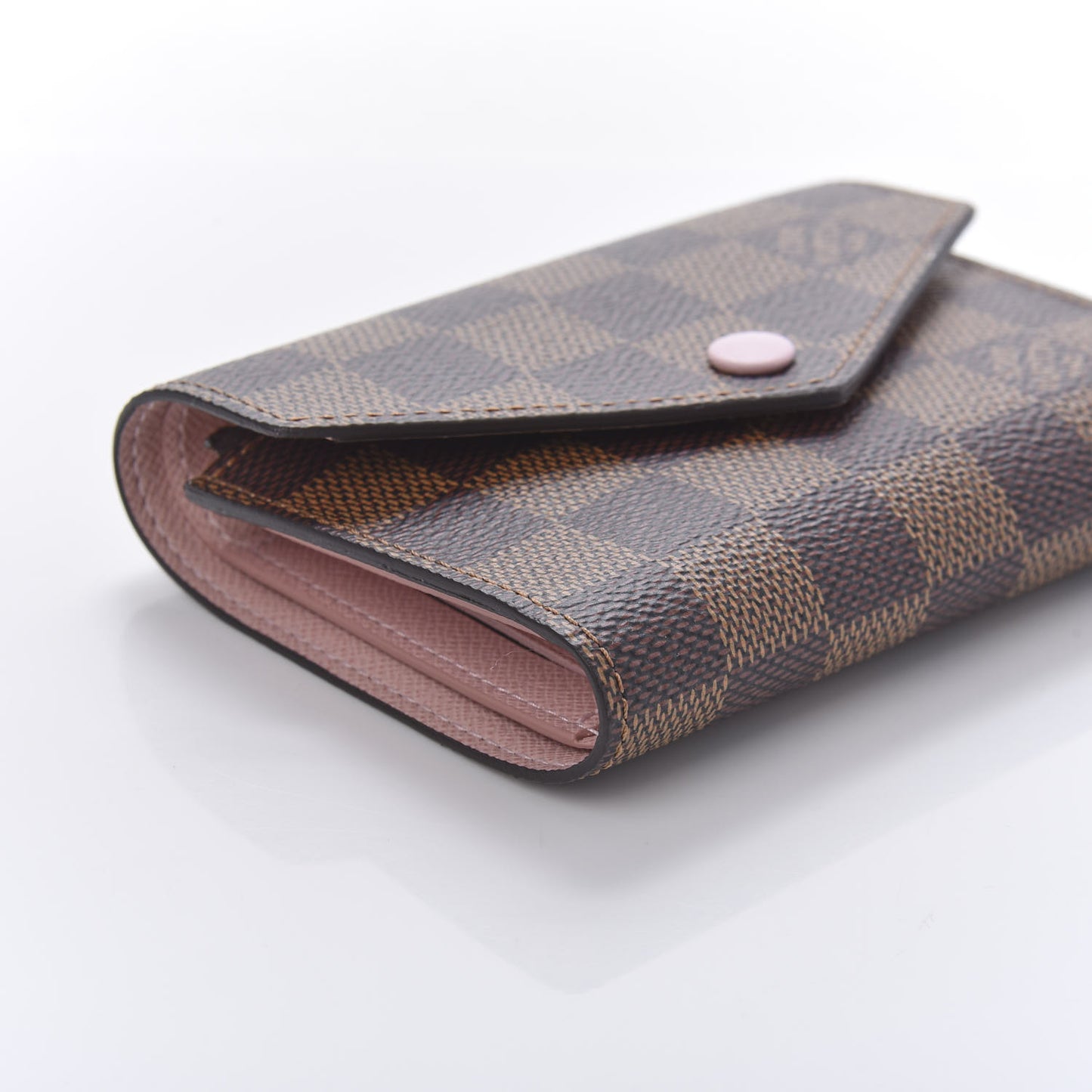 Damier Ebene Victorine Wallet Rose Ballerine