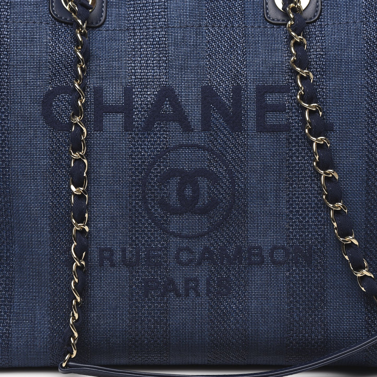 Mixed Fibers Striped Medium Deauville Tote Navy Blue