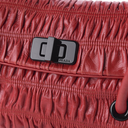 Prada Capretto Gaufre Flap Bag Rosso 10 of 10
