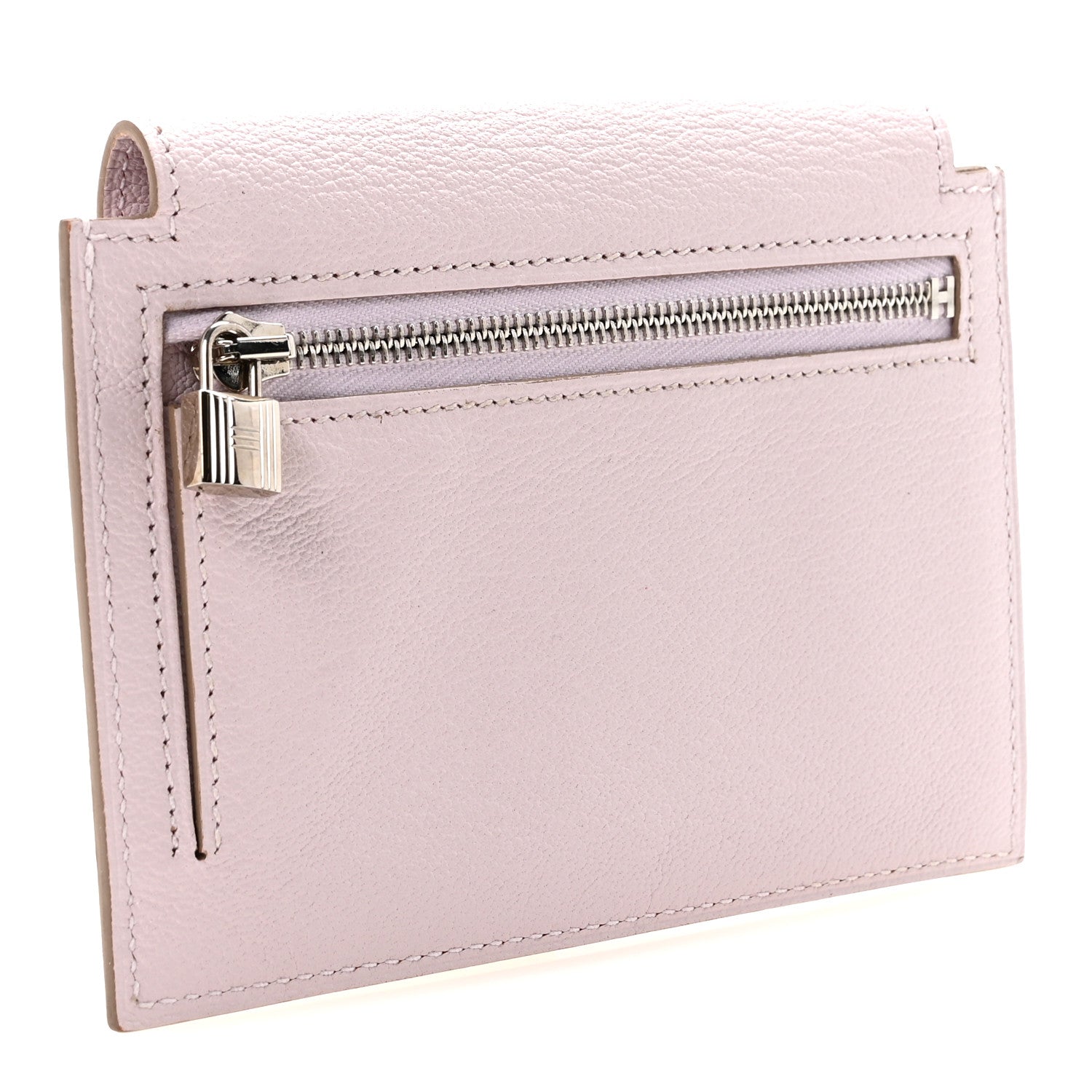 Hermes Chevre Mysore Kelly Pocket Compact Wallet Mauve Pale 3 of 7