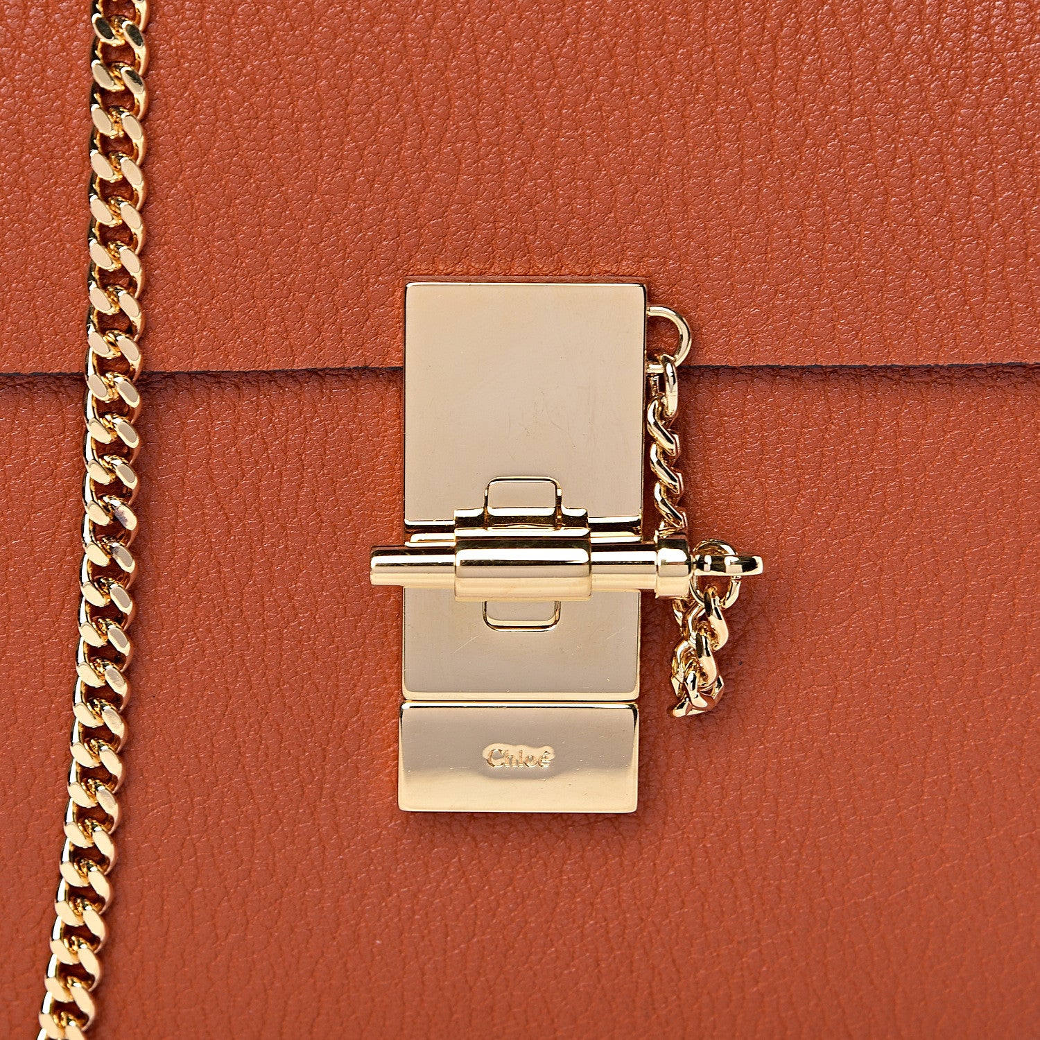 Chloe Grained Lambskin Mini Drew Shoulder Bag Foxy Orange 9 of 9
