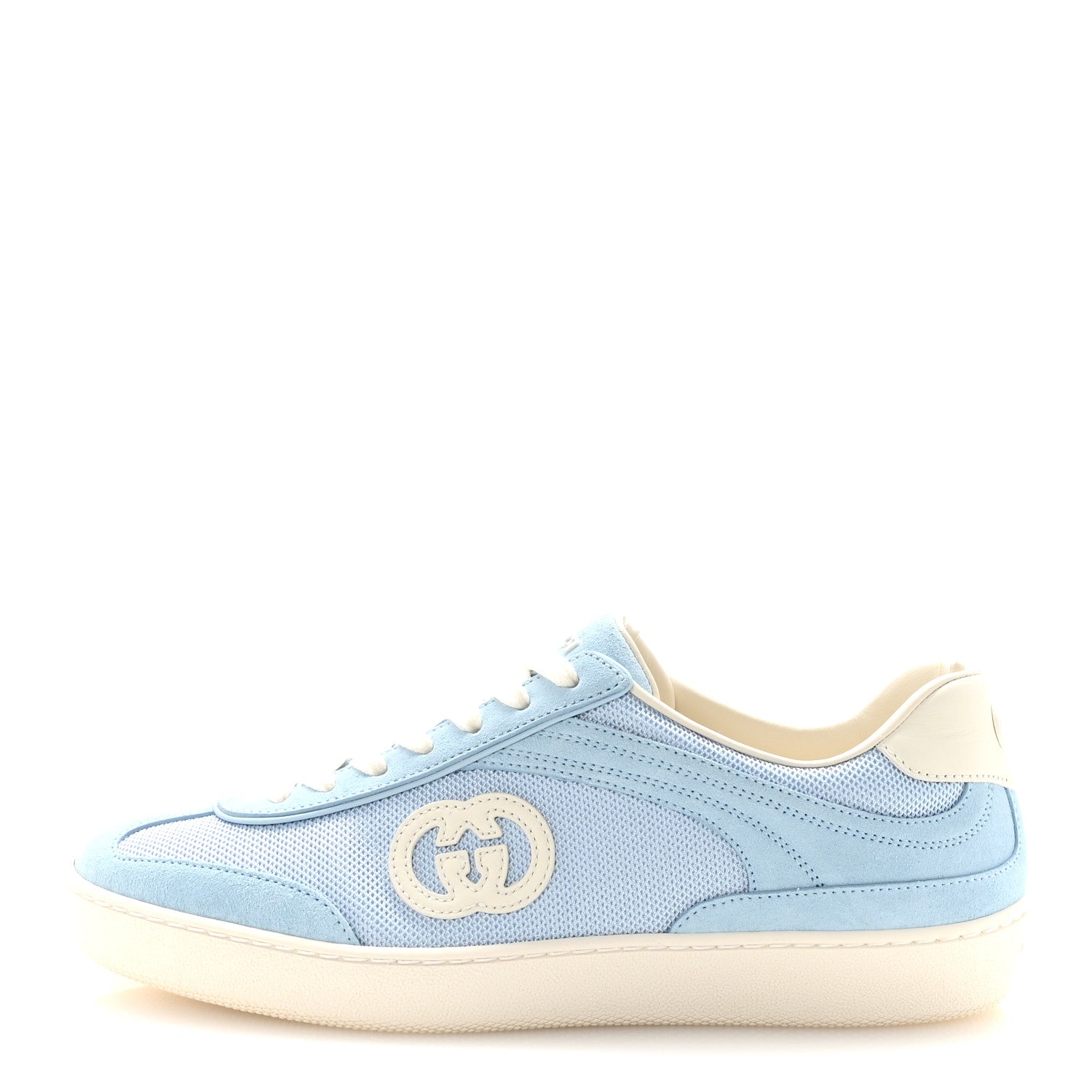 Gucci Suede Mesh Womens G75 Sneakers 38 Blue 1 of 10