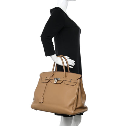Hermes Taurillon Clemence BIRKIN 40 Tabac Camel 2 of 21