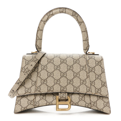 Balenciaga X GUCCI GG Supreme Monogram Small Hourglass Top Handle Bag Beige Ebony 1 of 10