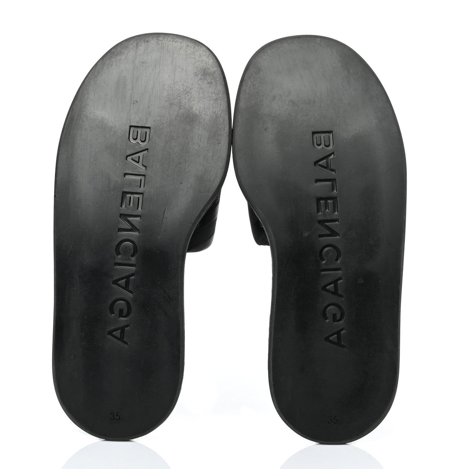 Balenciaga Nylon Jacquard Diagonal Logo Hotel Slide Sandals 35 Black 5 of 6