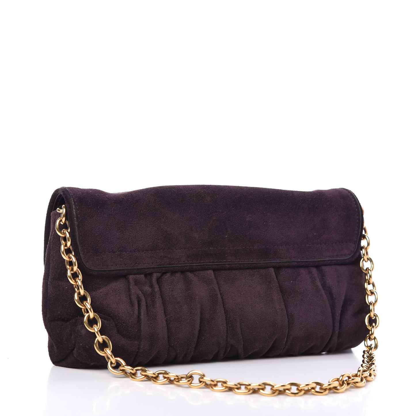 Suede Babouska Clutch Dark Brown