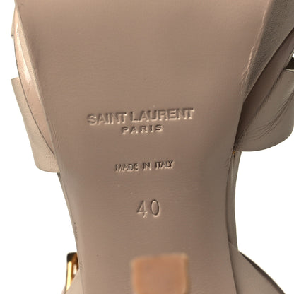 Saint Laurent Calfskin Tribute 105 Platform Sandals 40 Nude Powder 6 of 8