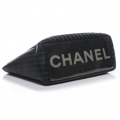 Chanel Lambskin Vertical Quilted Large Mademoiselle Tote Black 4 of 8