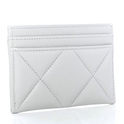 Chanel Lambskin Quilted Chanel 19 Card Holder Grey 2 of 4