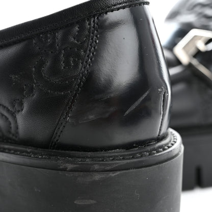 Gucci Nappa Cordovan Lux GG Matelasse Buckled Platform Lug Sole 60mm Loafers 37.5 Black 16 of 16