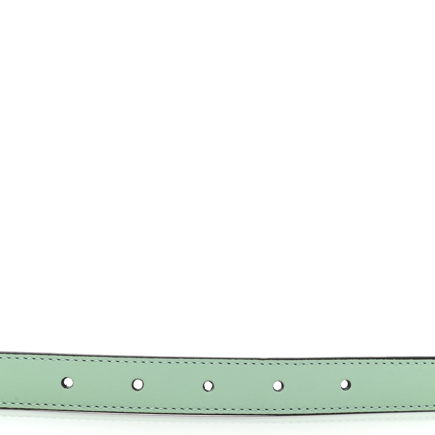 Gucci Moon Calfskin Palladium Double G 20mm Belt 80 32 Water Green 4 of 5