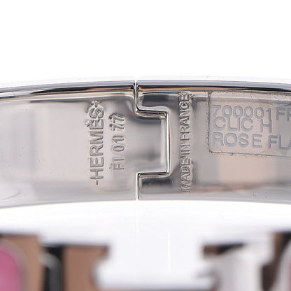Hermes Enamel Narrow Clic Clac H Bracelet GM Rose Flamingo 3 of 5