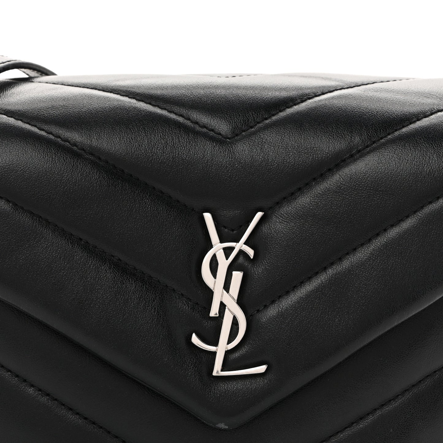 Calfskin Y Quilted Monogram Toy Loulou Crossbody Bag Black