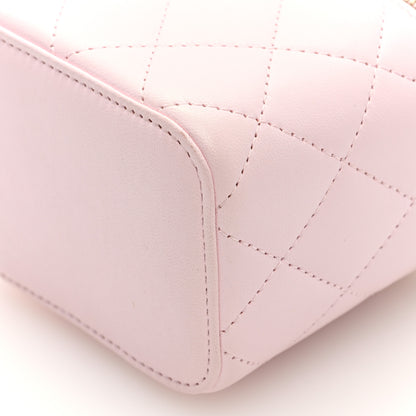 Chanel Lambskin Quilted Mini Top Handle Vanity Case With Chain Light Pink 10 of 11