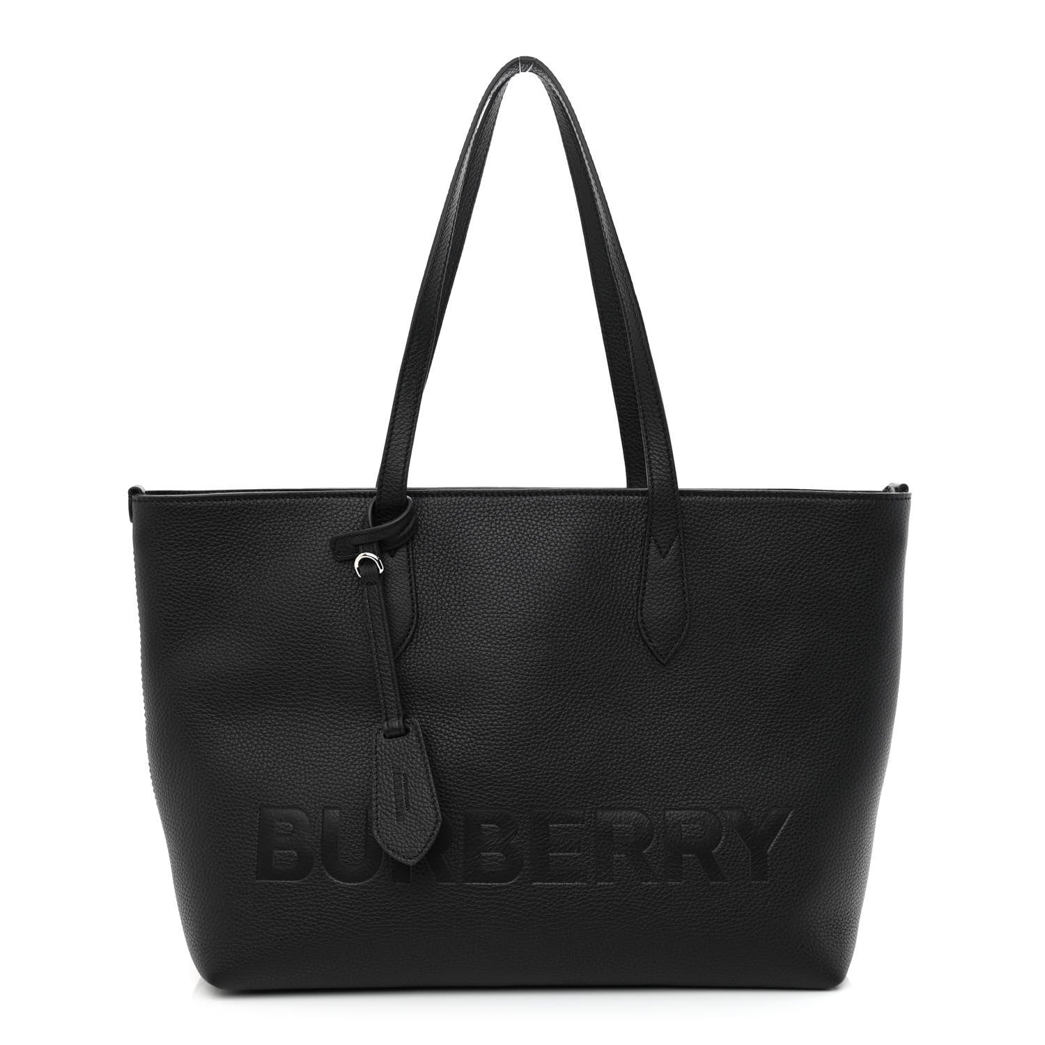 Burberry Calfskin Logo Embossed Medium Ardwell Tote Black 1 of 11
