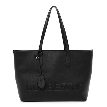 Burberry Calfskin Logo Embossed Medium Ardwell Tote Black 1 of 11