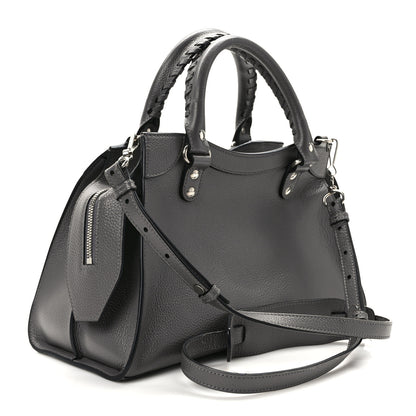 Balenciaga Grained Calfskin Neo Classic Silver Hardware S City Dark Grey 3 of 13