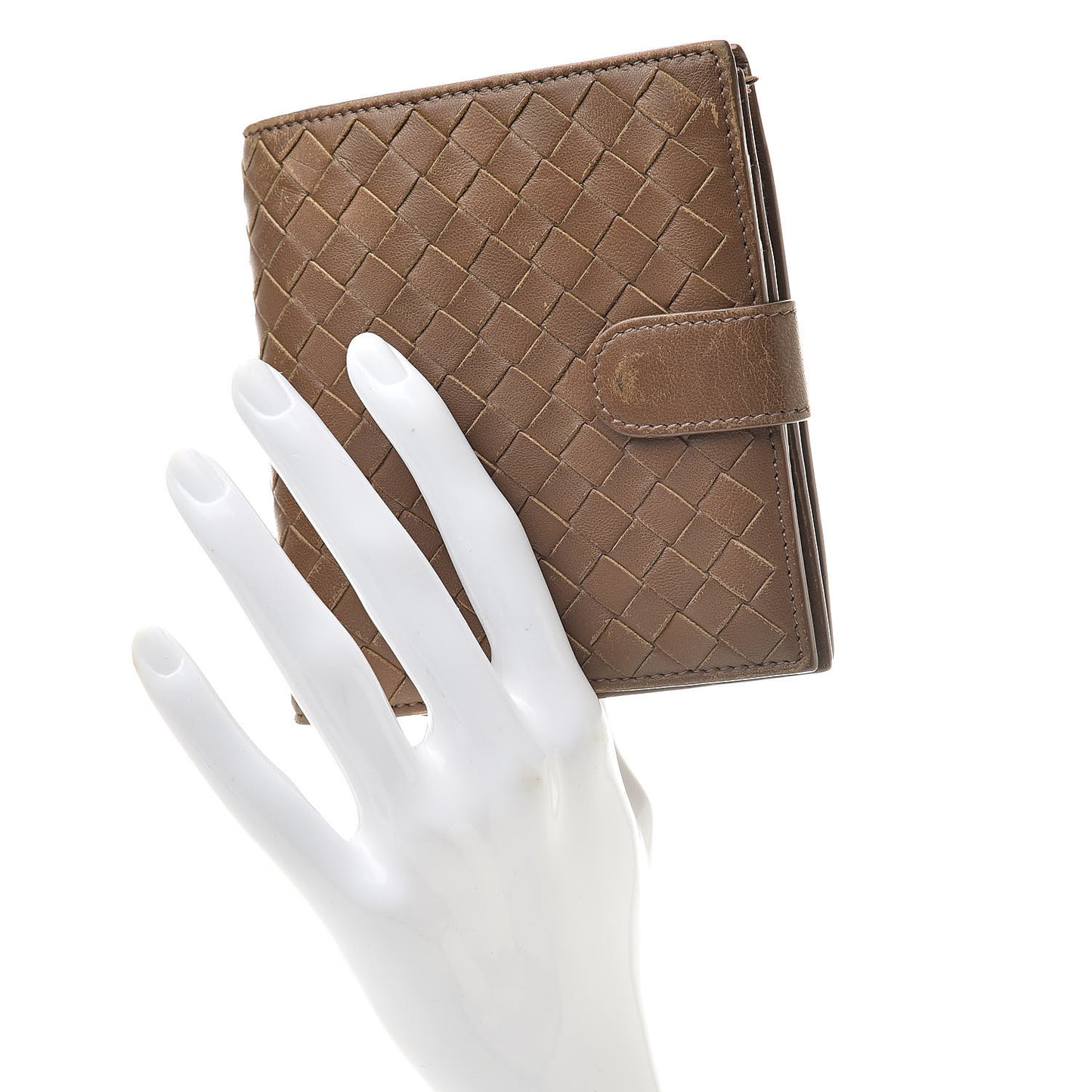 Nappa Intrecciato French Compact Wallet Maple