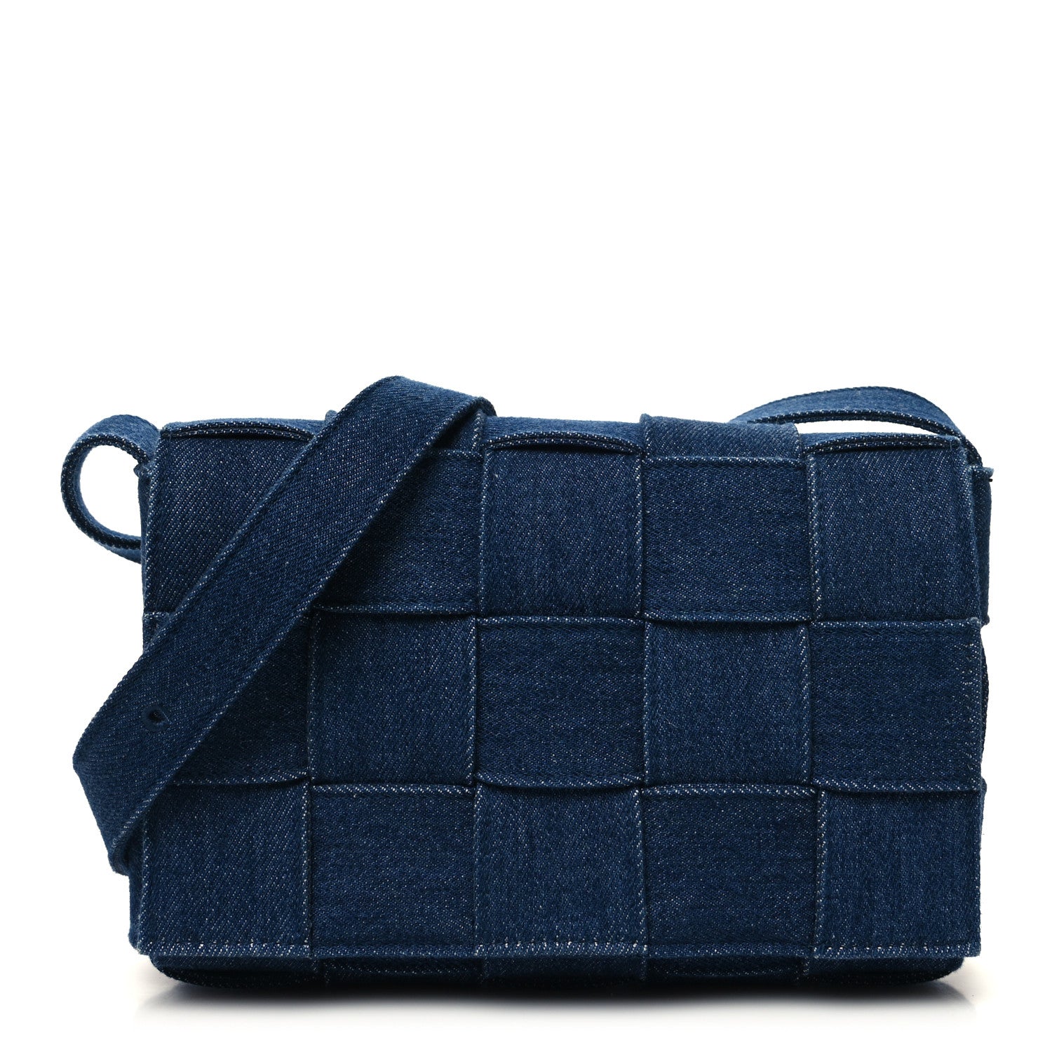 Bottega Veneta Denim Maxi Intrecciato Cassette Crossbody Bag Indigo 1 of 10