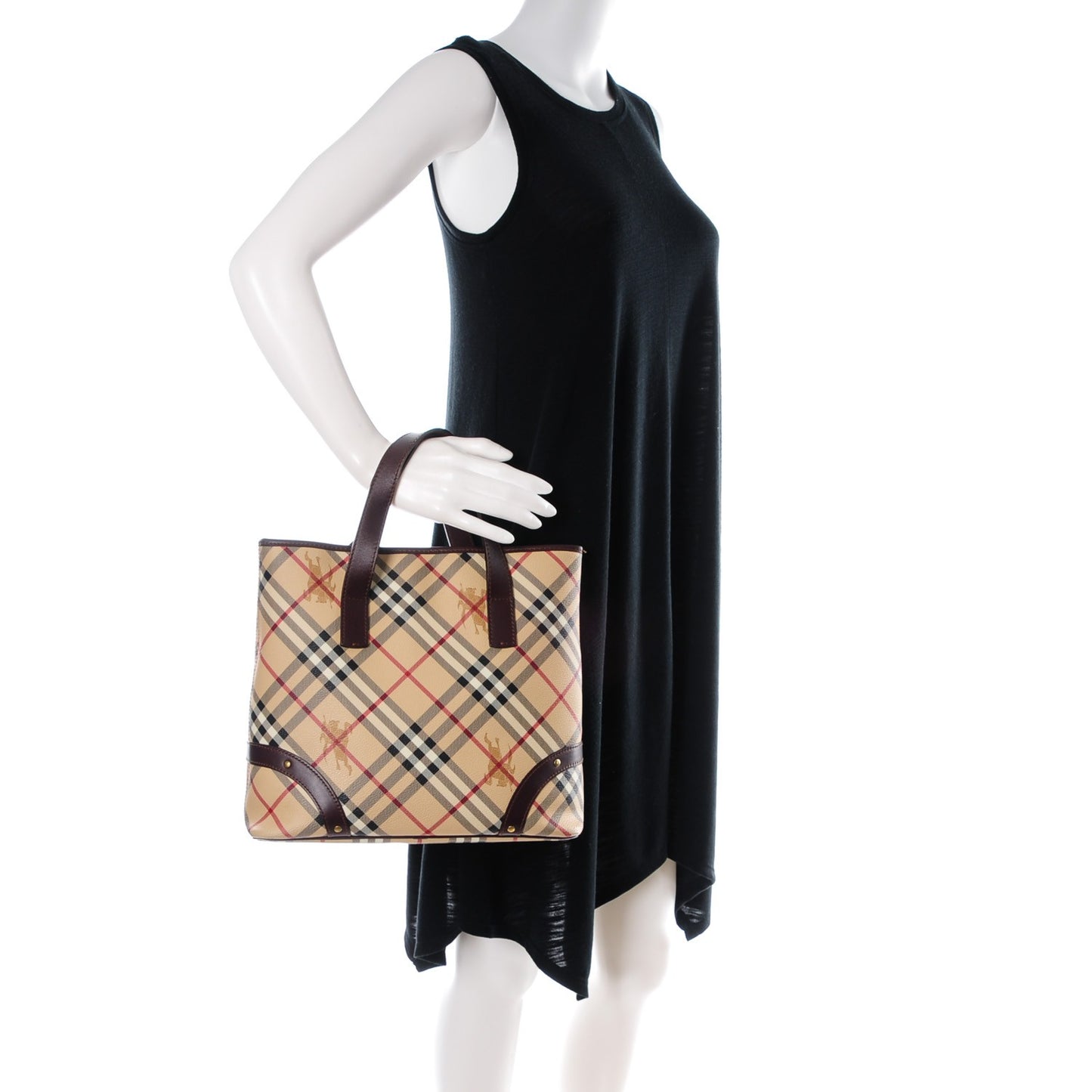 Haymarket Check Studded Tote Chocolate