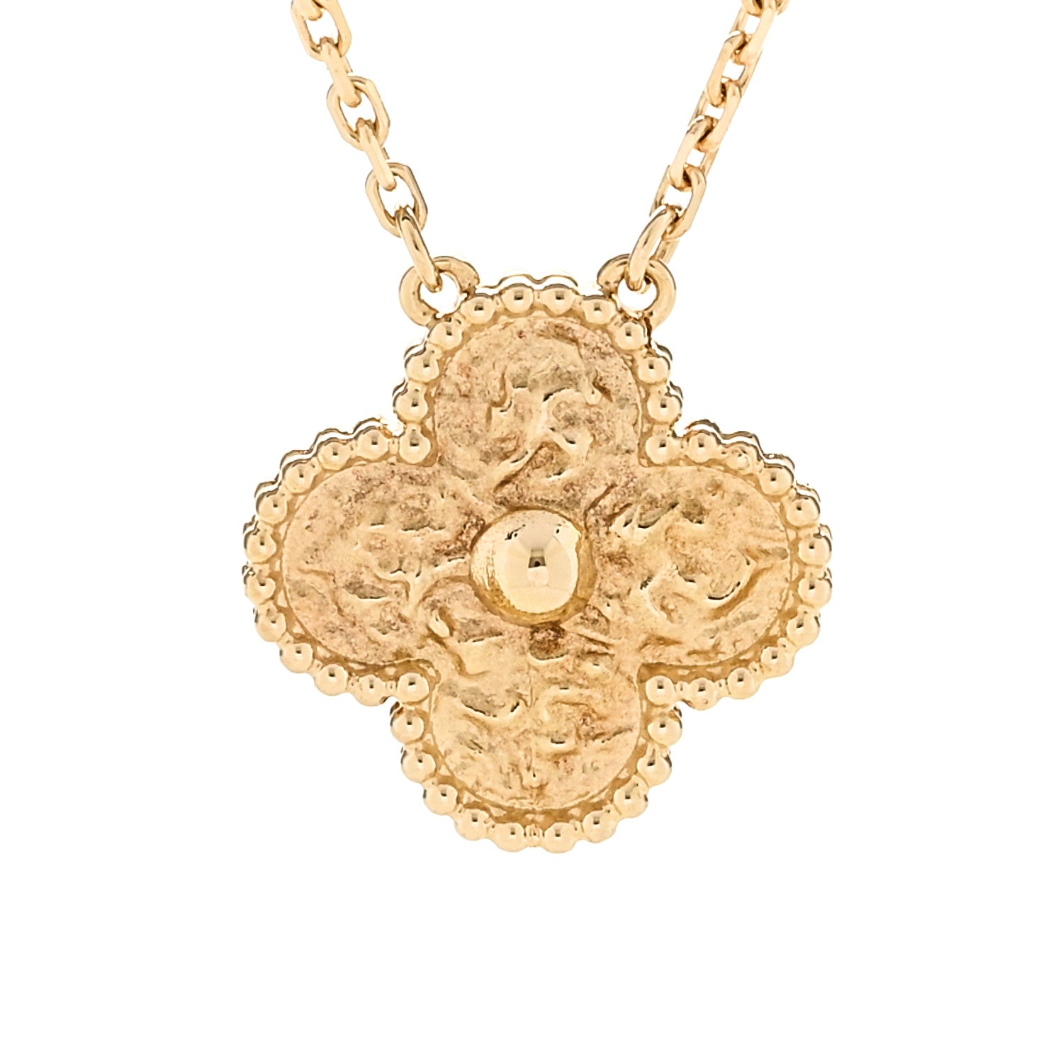 Van Cleef & Arpels 18K Yellow Gold Vintage Alhambra Pendant Necklace 4 of 8