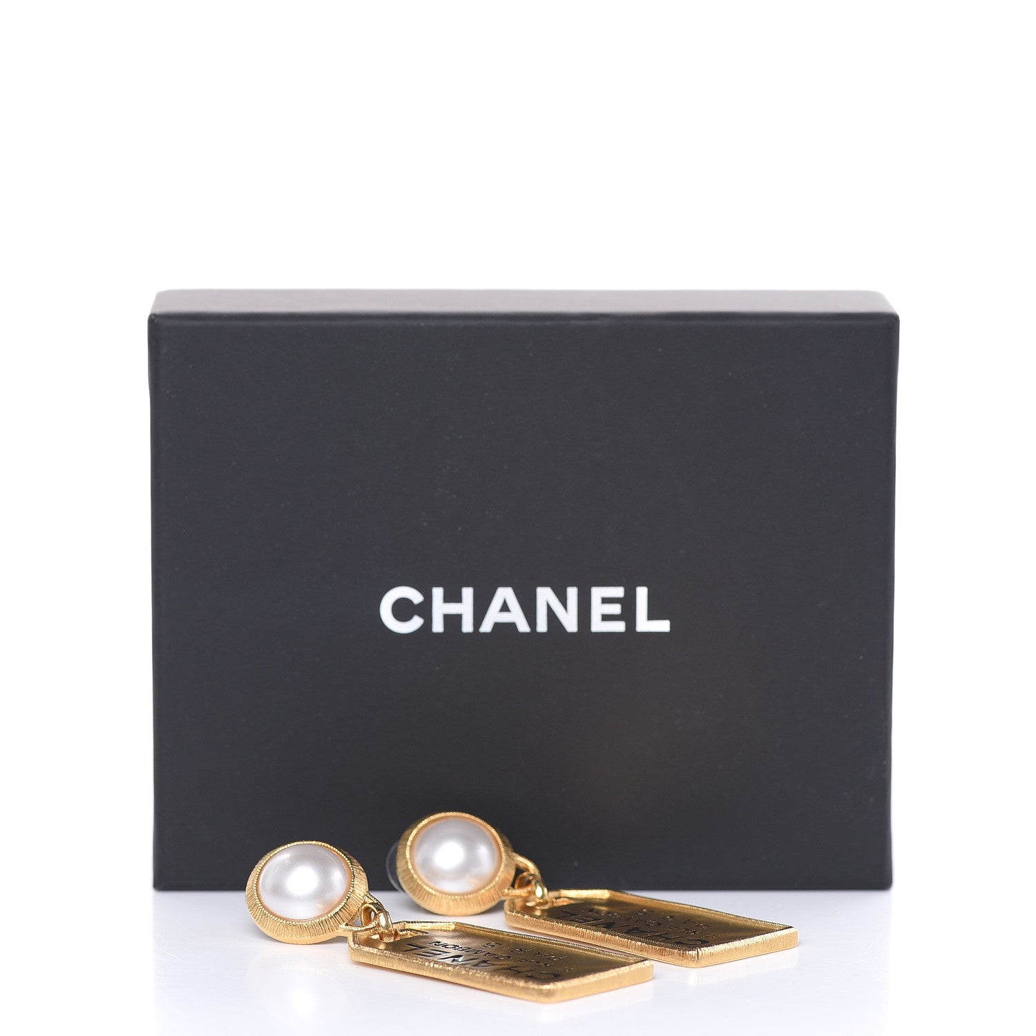 Chanel Pearl CC Tags Drop Earrings Gold 5 of 5