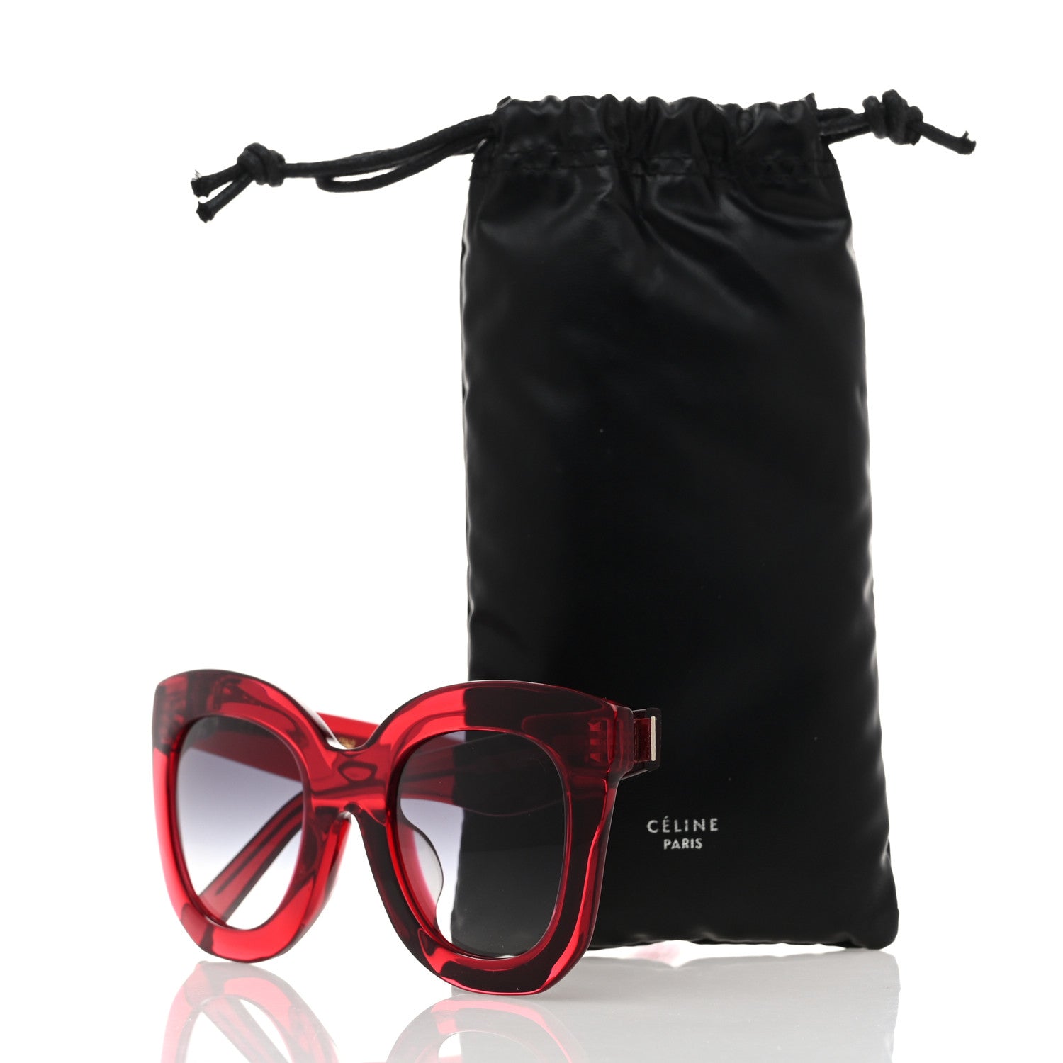 Celine Oversized Round Sunglasses CL4005FN Red 7 of 7